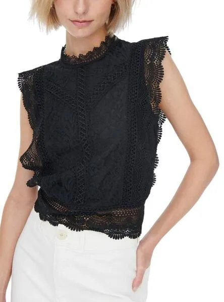 Blusa Only Karo Negro Para Mujer