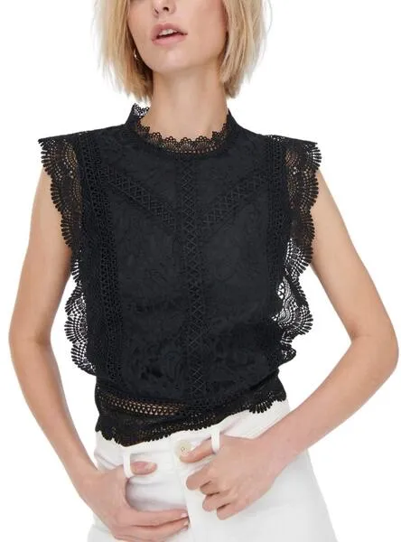 Blusa Only Karo Negro Para Mujer