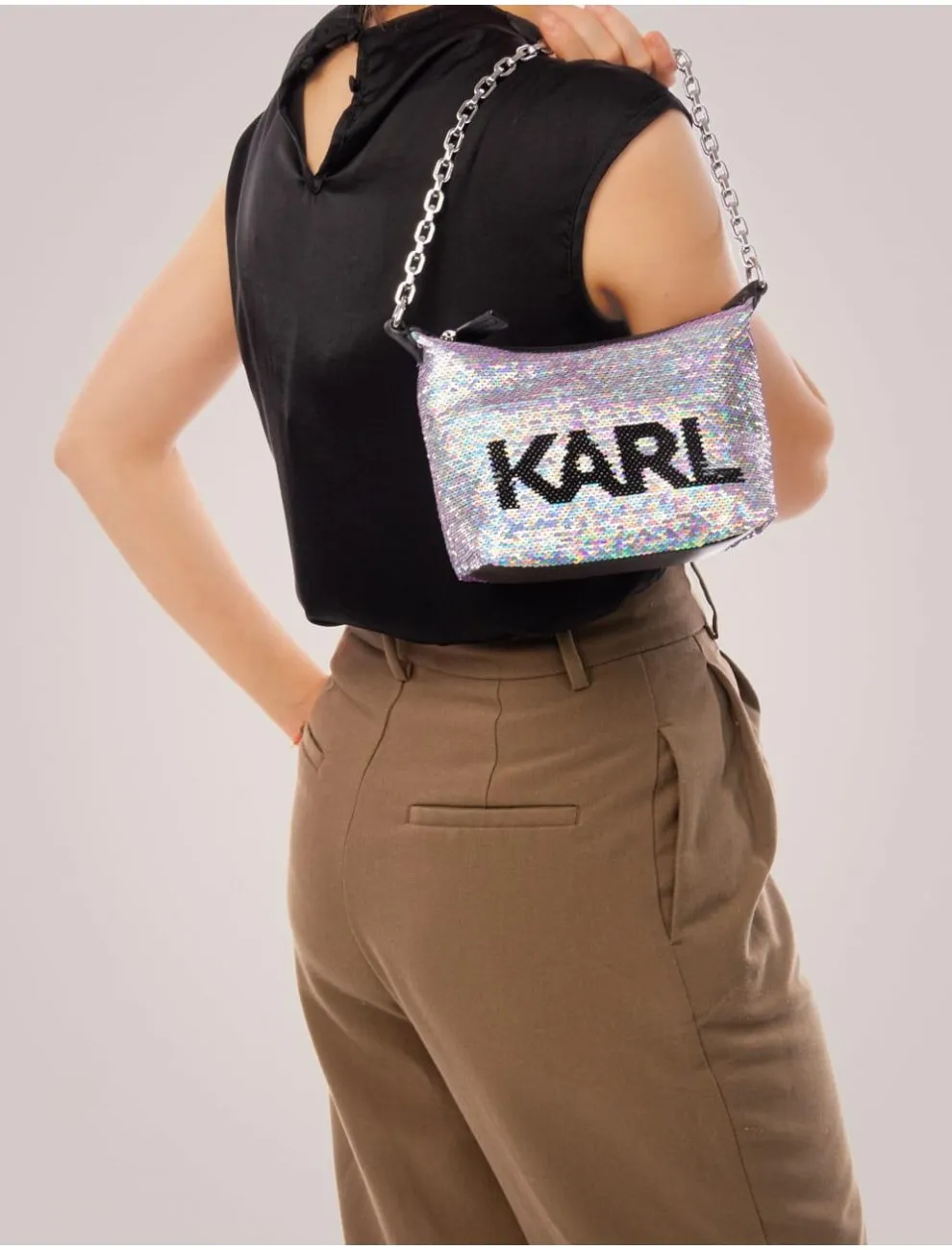 Bolso Karl Lagerfeld K/evening Mini Shb Sequins Plata