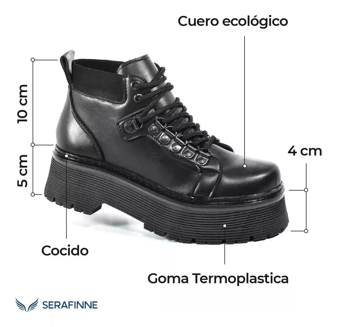 Borcego Mujer Plataforma Liviana Lorena Ba Estilo Martens 4