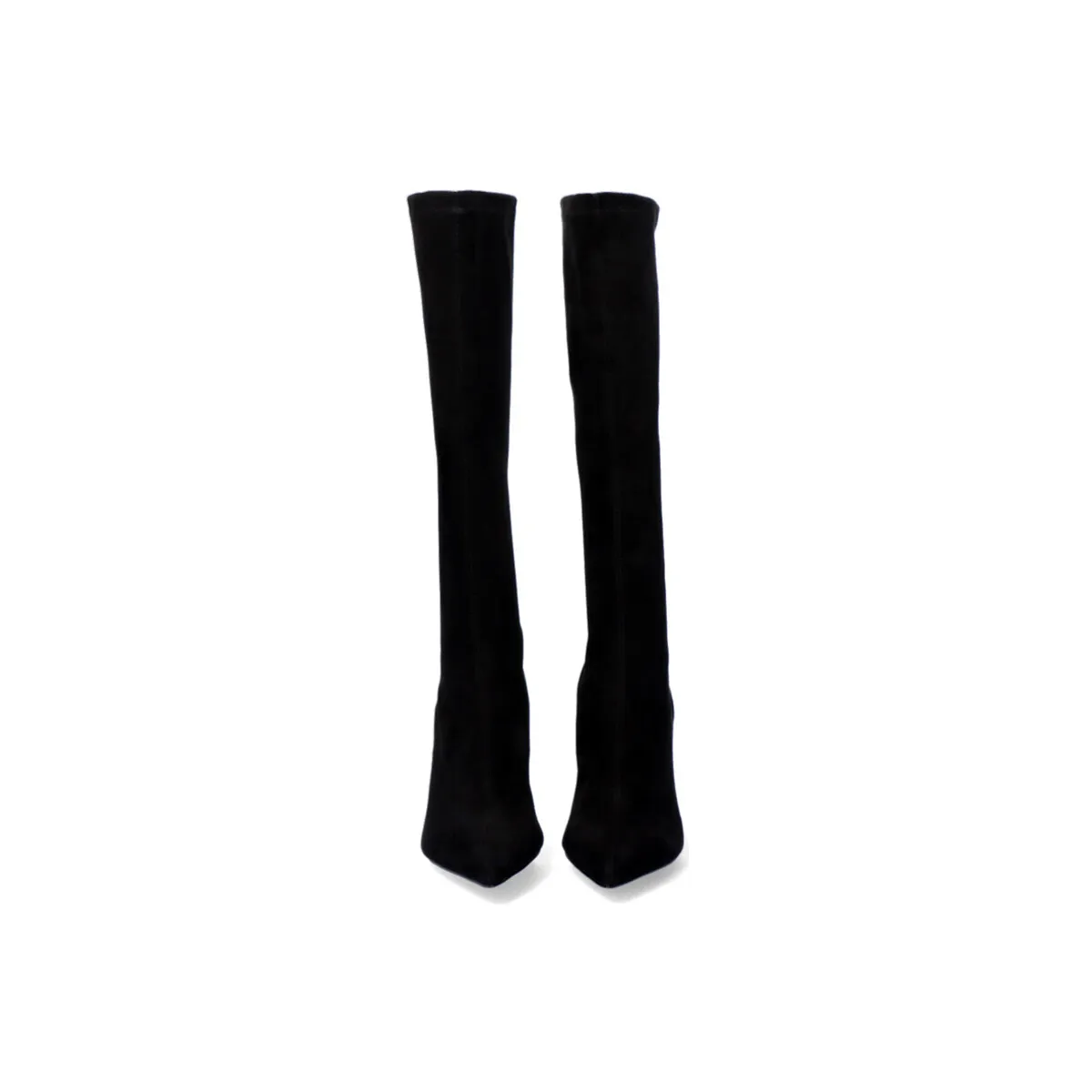 BOTA ALTA DE MICROFIBRA CON TACÓN BELINDA510 NEGRO