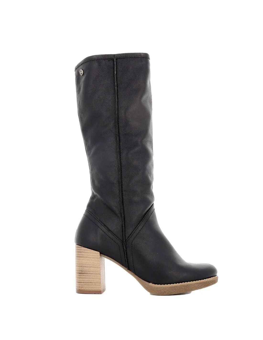 Bota alta de piel con tacón PORRONET