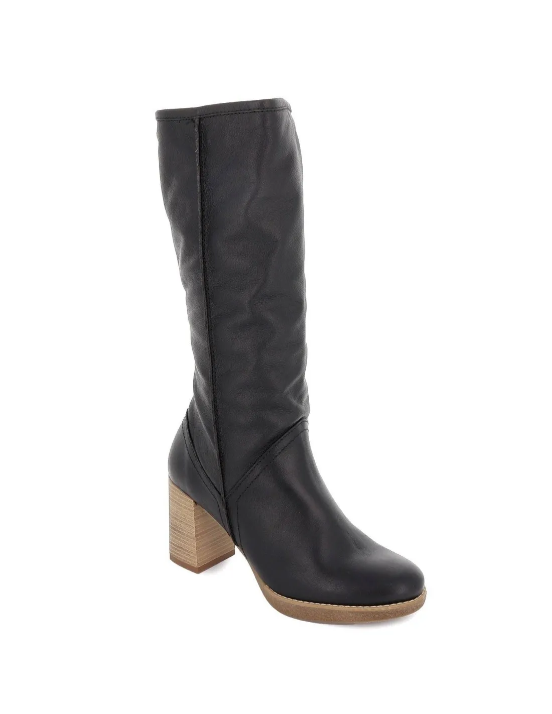 Bota alta de piel con tacón PORRONET