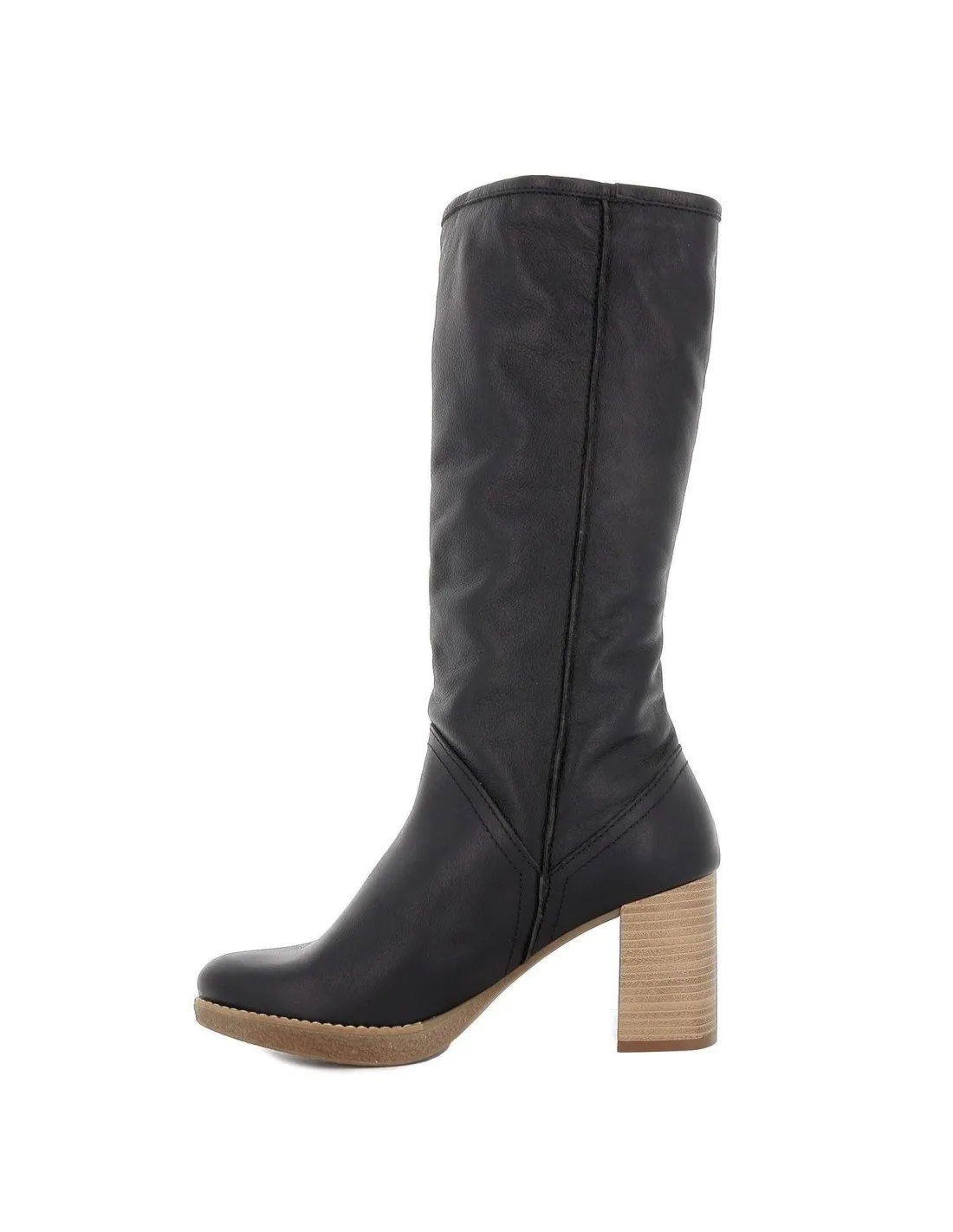 Bota alta de piel con tacón PORRONET