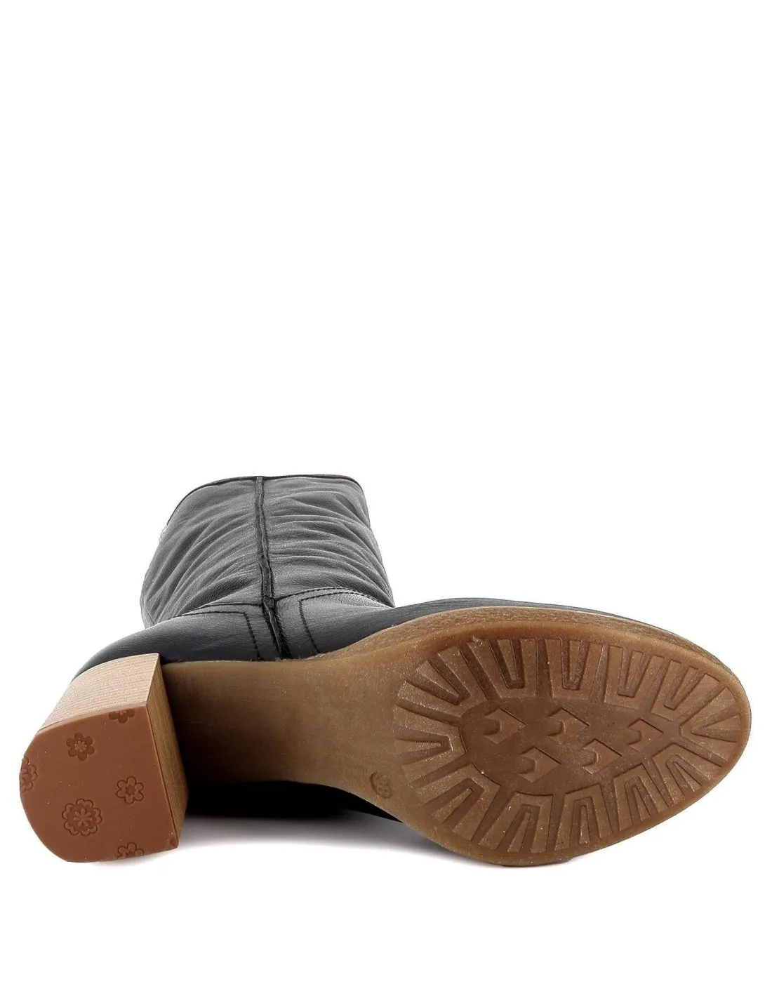 Bota alta de piel con tacón PORRONET