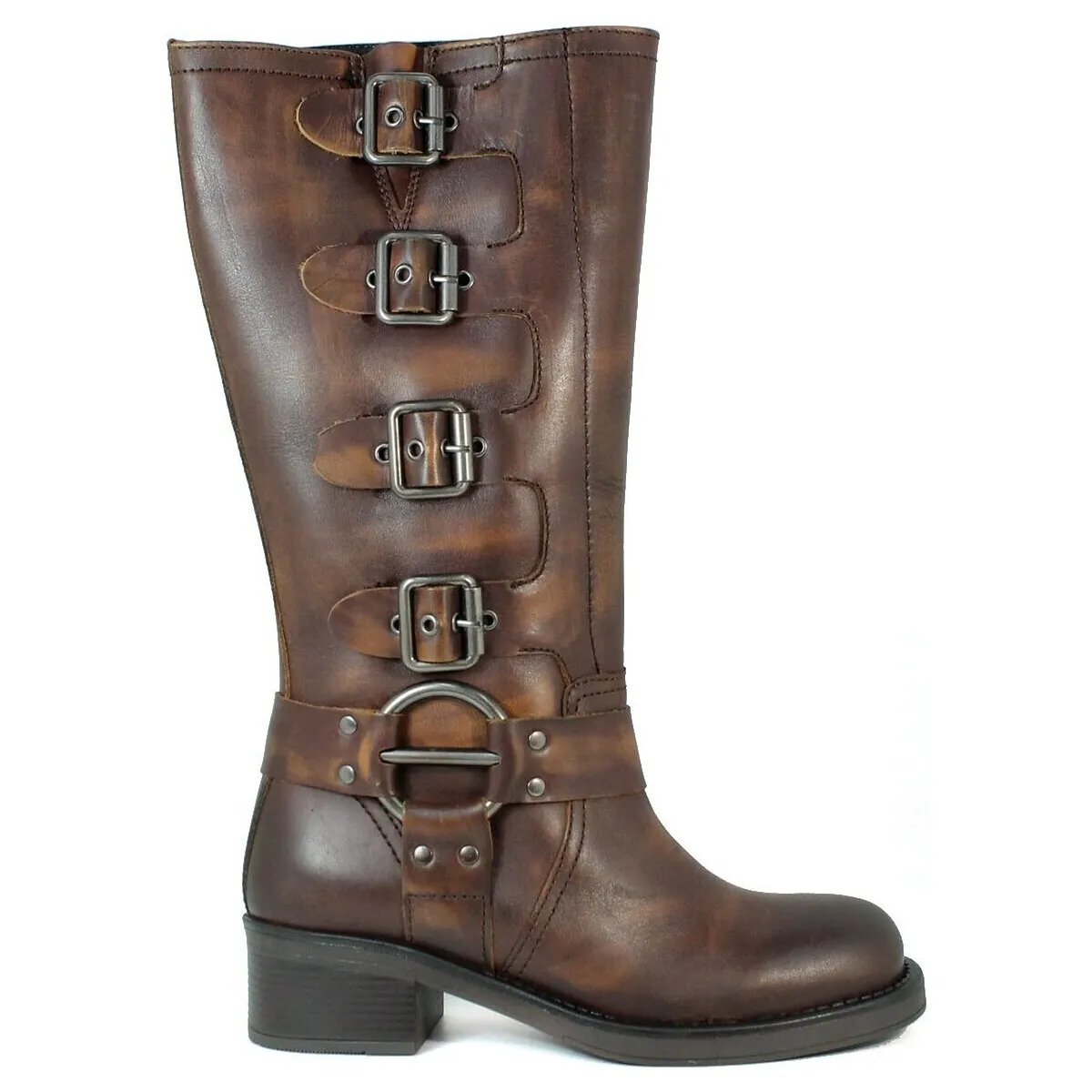 BOTAS DE PIEL CON HEBILLAS PARA MUJER VEXED SELENA MARRÓN