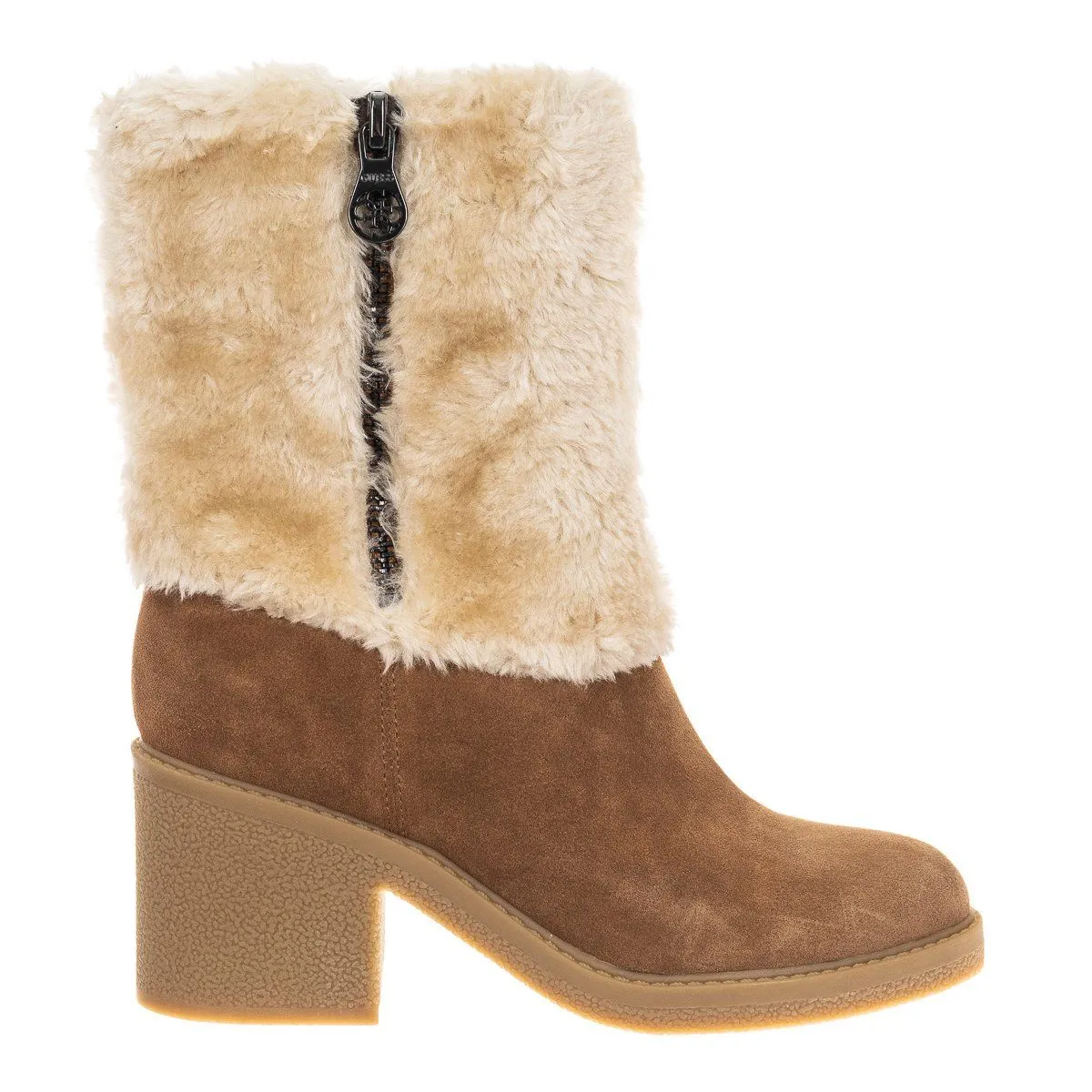 Botines Planos Acabado En Ante De Punta Redonda Flril4sue10 Mujer Guess
