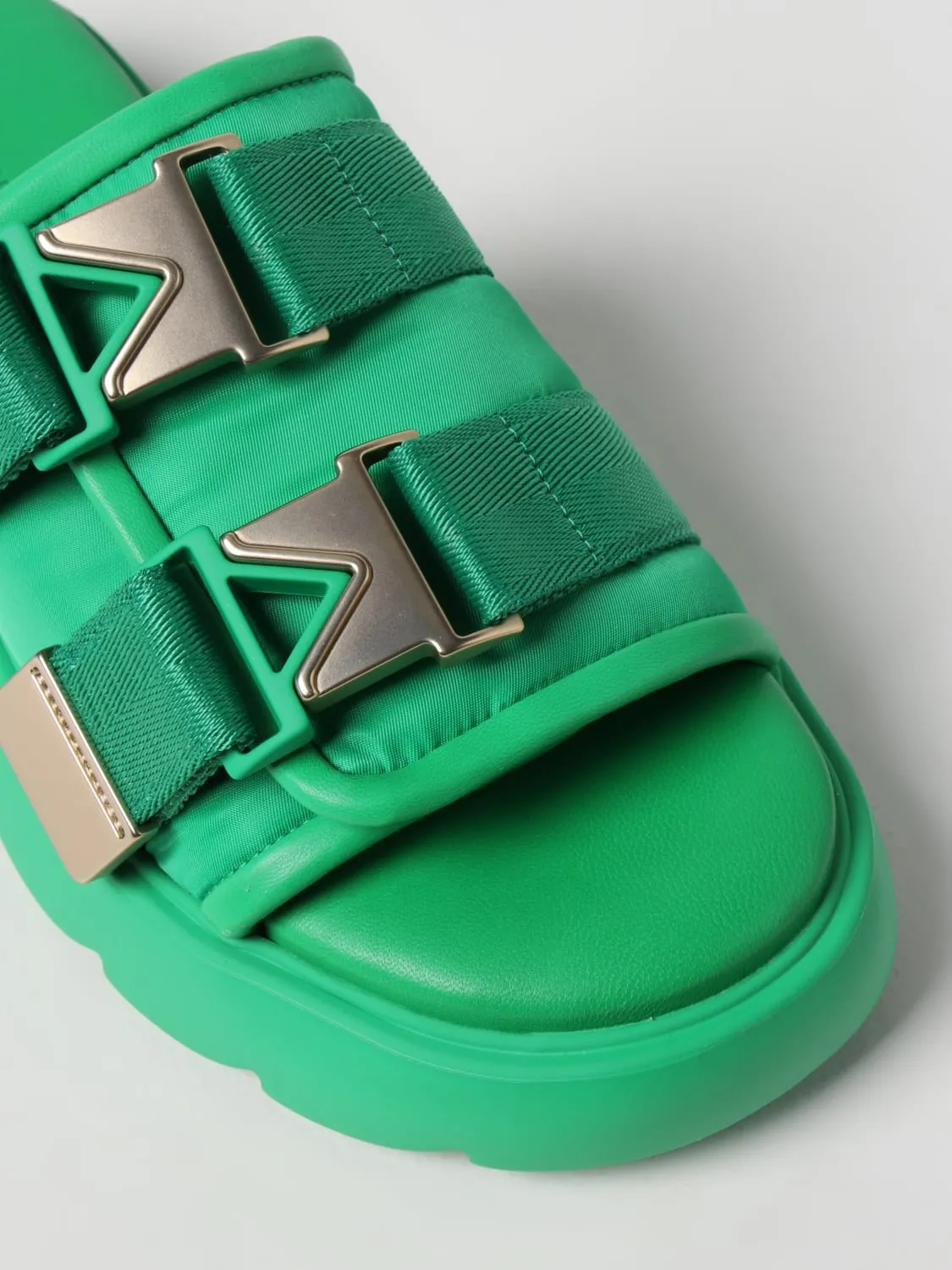 Bottega Veneta Flash Sandalia plana en caucho y lona
