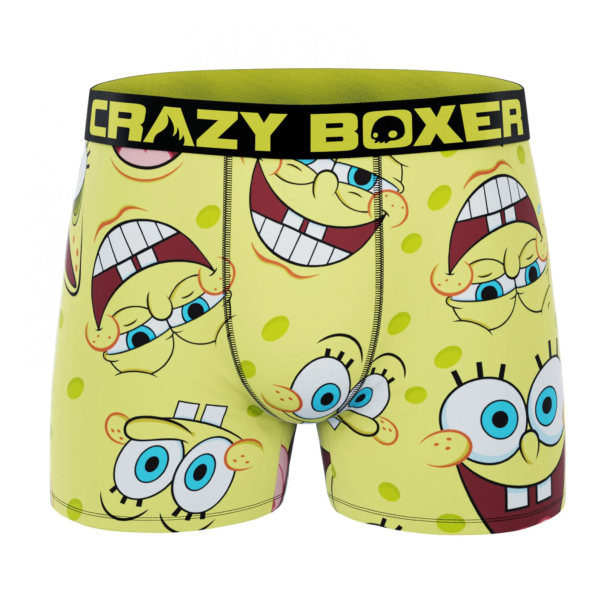 Boxeadores locos Bob Esponja SquarePants se enfrenta a calzoncillos de boxeador en la caja actual