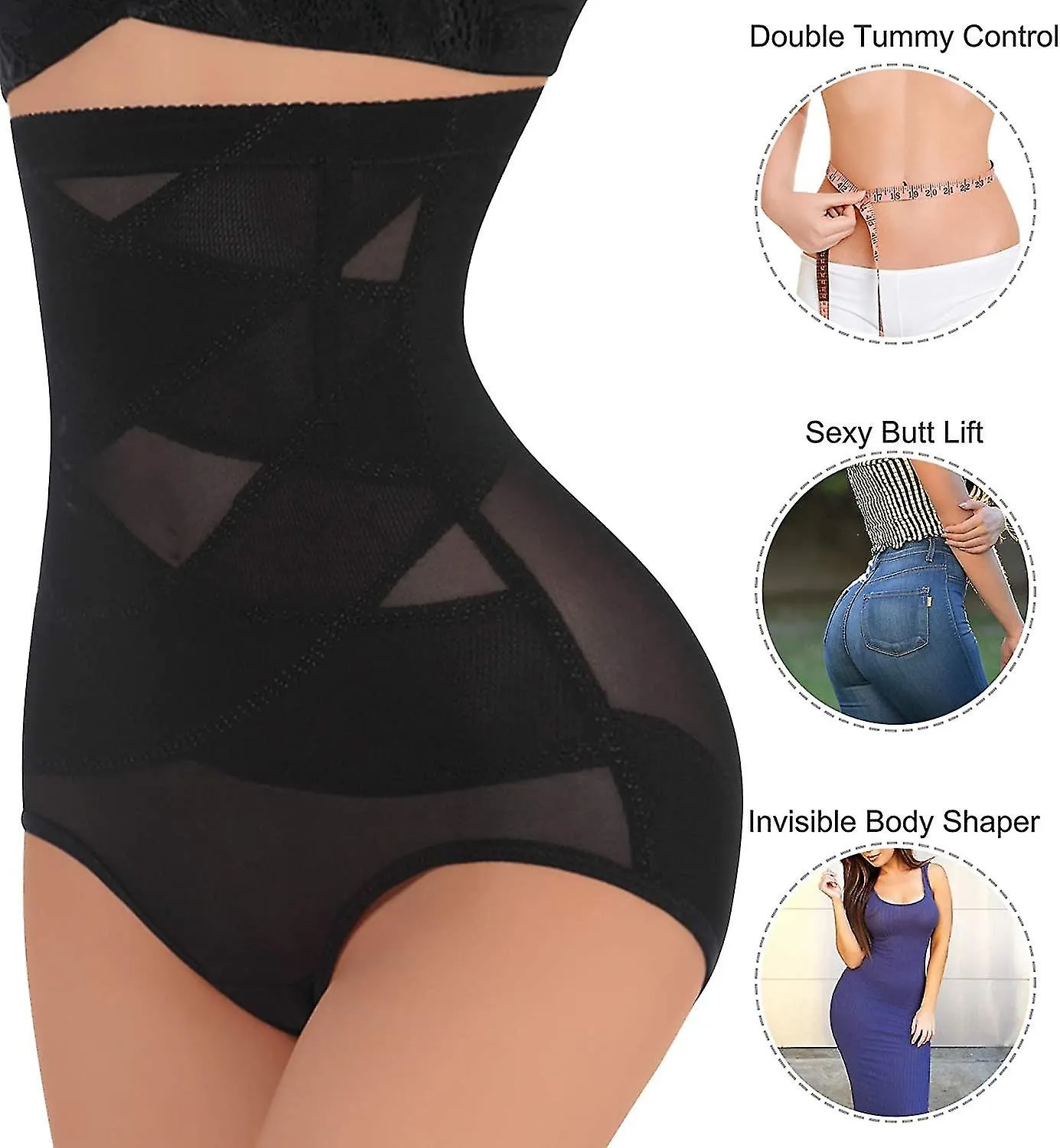 Bragas de faja de cintura alta compatibles con el entrenador de abdomen de levantamiento de glúteos para mujeres