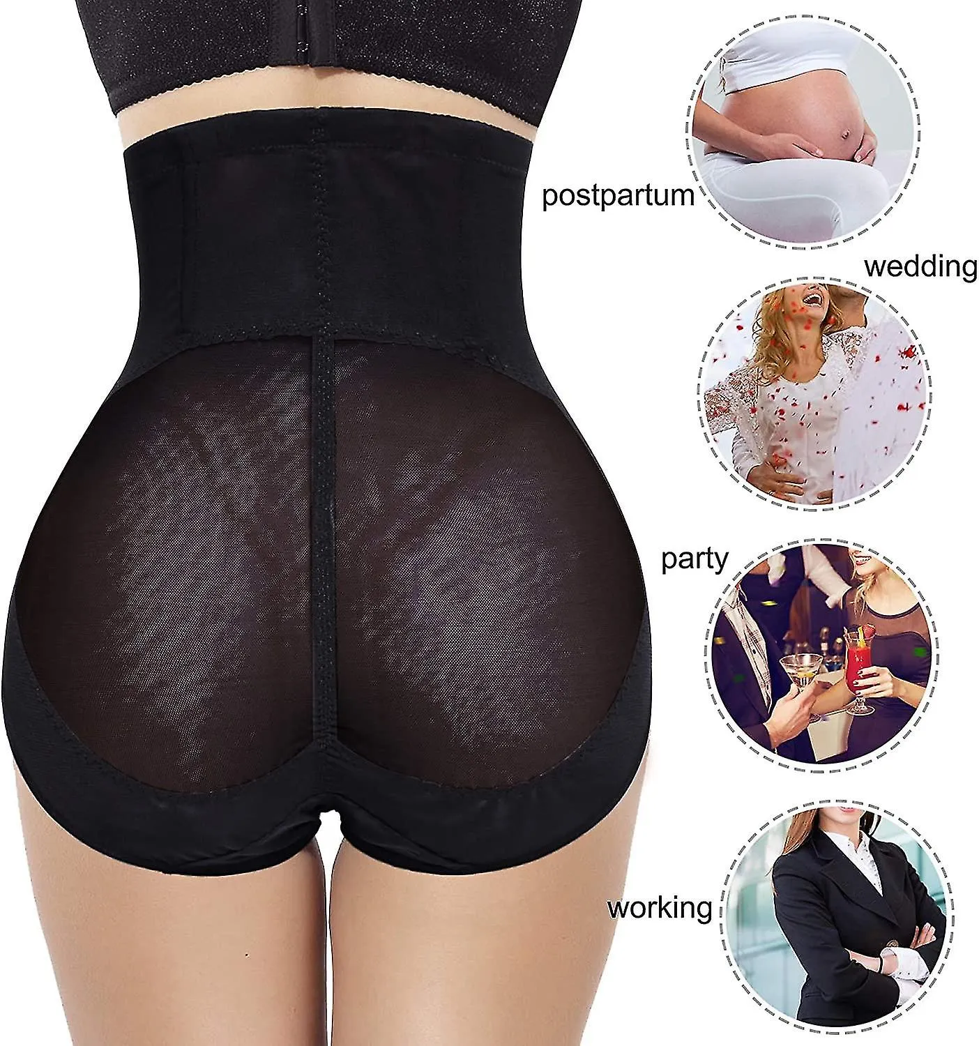 Bragas de faja de cintura alta compatibles con el entrenador de abdomen de levantamiento de glúteos para mujeres