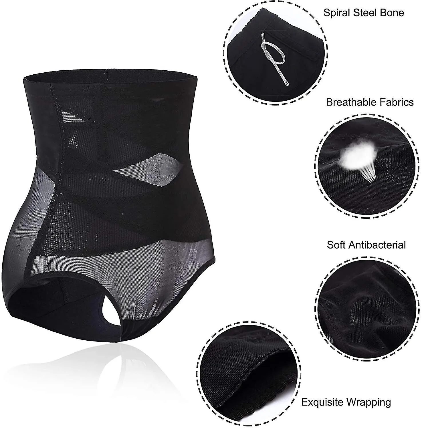 Bragas de faja de cintura alta compatibles con el entrenador de abdomen de levantamiento de glúteos para mujeres