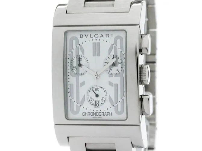 Bulgari Reloj para hombre Bvlgari Rettangolo de acero inoxidable de cuarzo RTC49S 