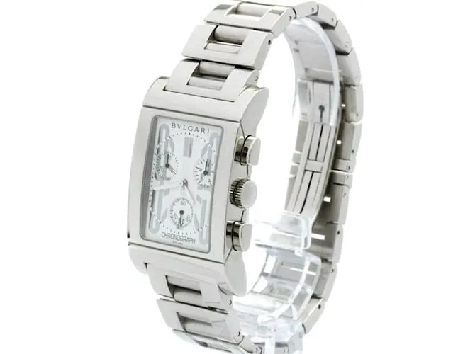 Bulgari Reloj para hombre Bvlgari Rettangolo de acero inoxidable de cuarzo RTC49S 