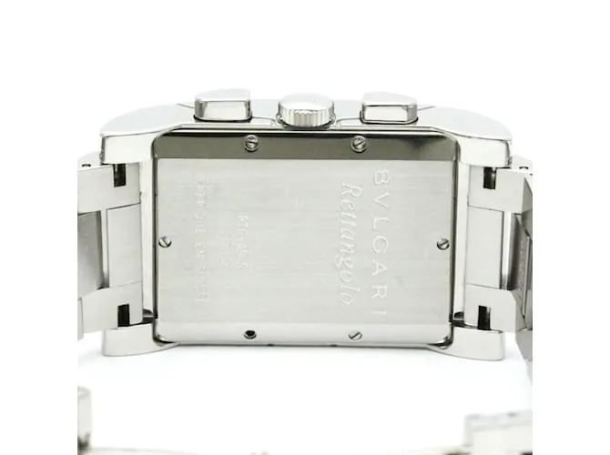 Bulgari Reloj para hombre Bvlgari Rettangolo de acero inoxidable de cuarzo RTC49S 
