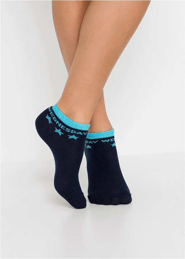 Calcetines cortos para niños (7 unidades) Azul oscuro con días de la semana