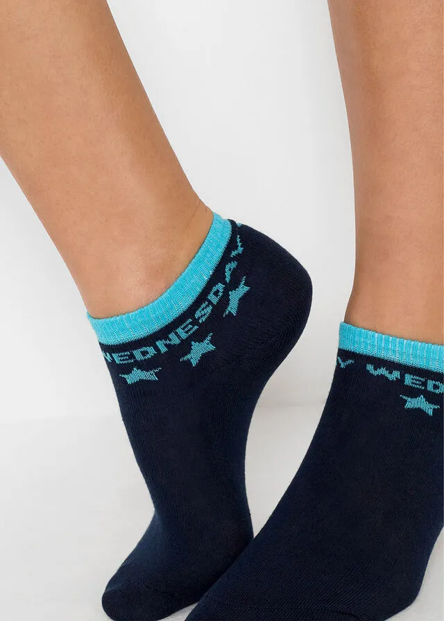 Calcetines cortos para niños (7 unidades) Azul oscuro con días de la semana