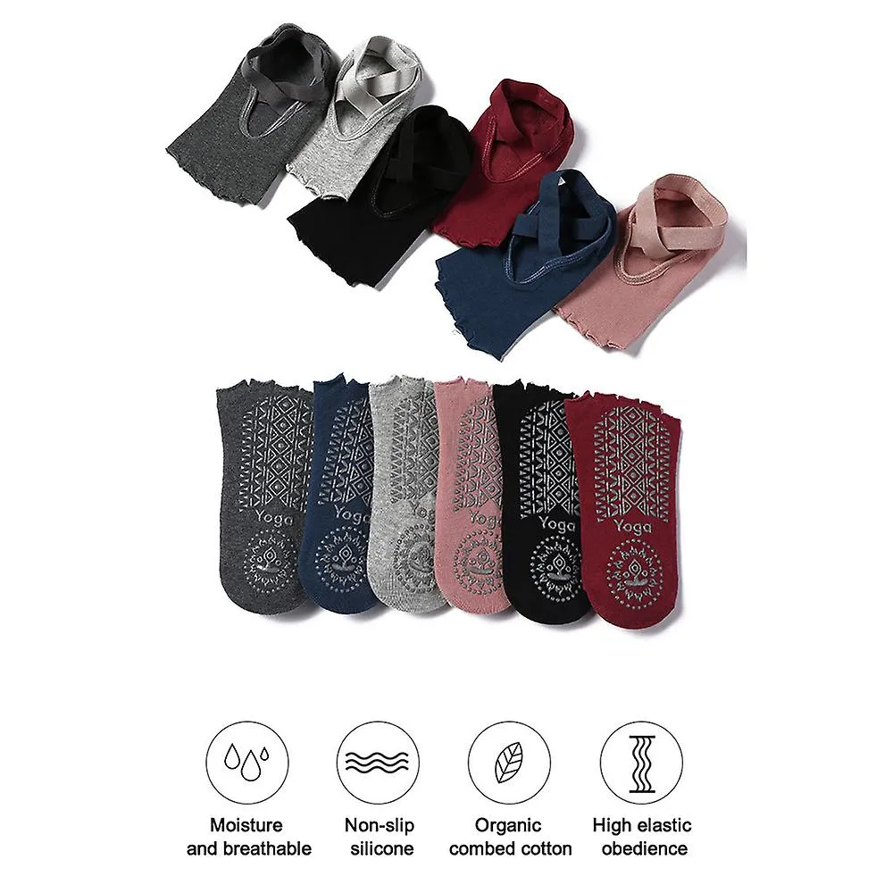 Calcetines de dedo del pie para mujer con agarres, calcetines antideslizantes de cinco dedos de los pies para yoga, pilates, bar