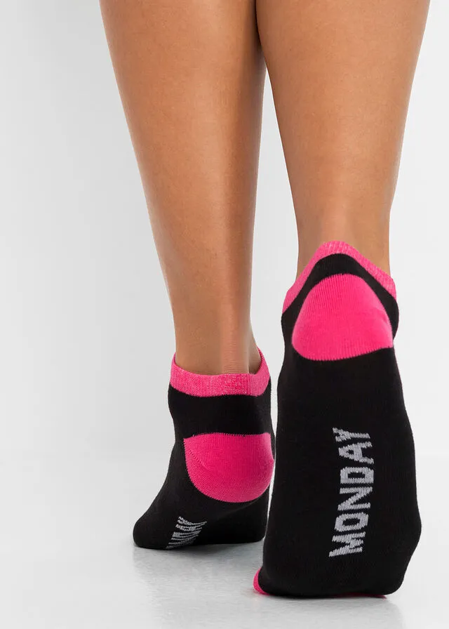 Calcetines deportivos con los días de la semana (8 pares) de algodón orgánico Negro multicolor