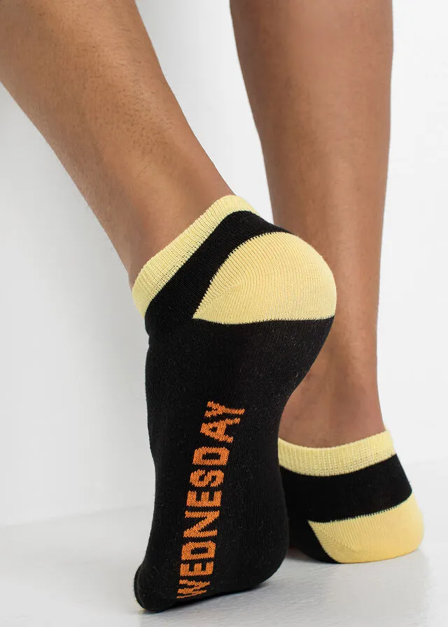 Calcetines deportivos con los días de la semana (8 pares) de algodón orgánico Negro multicolor