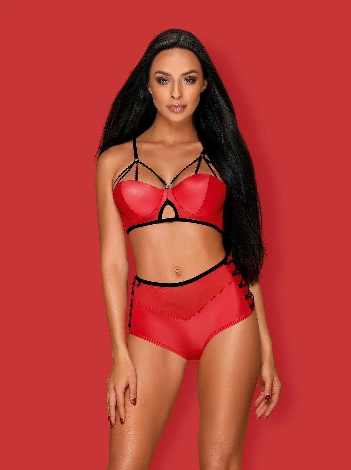 Caliente conjunto lencero Rojo