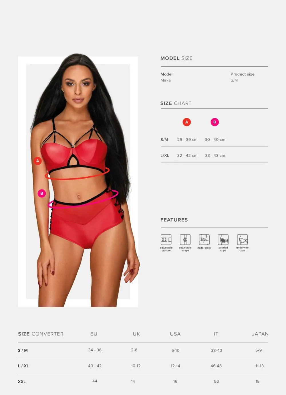 Caliente conjunto lencero Rojo