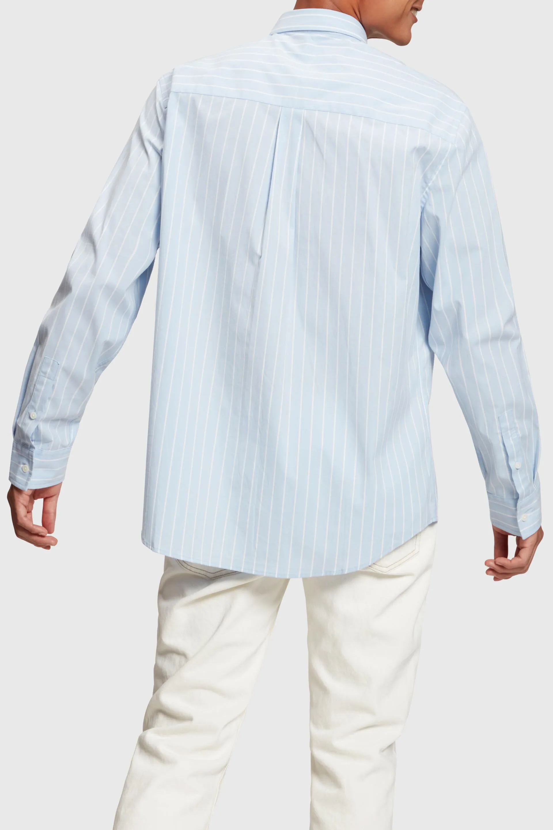 Camisa holgada de popelina con diseño a rayas