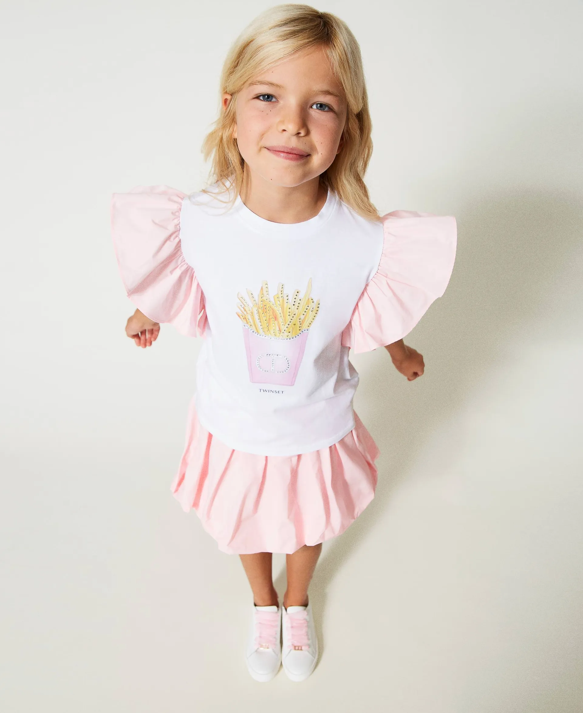 Camiseta con mangas de tafetán