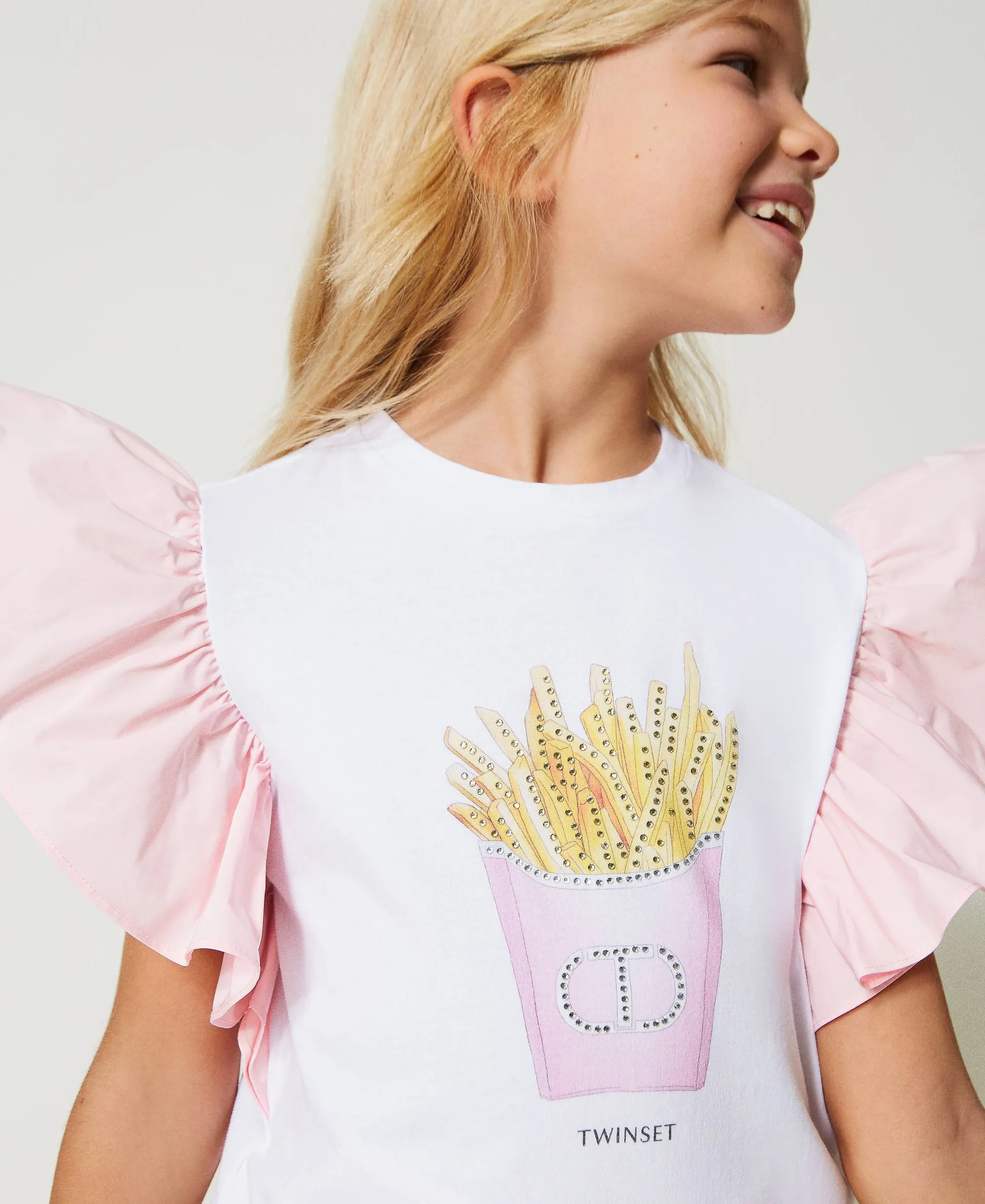 Camiseta con mangas de tafetán