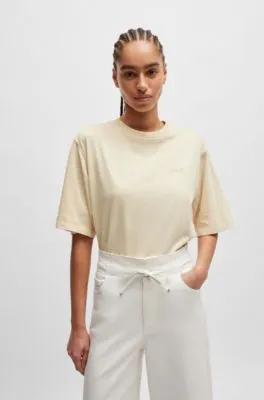 Camiseta de algodón con logo bordado