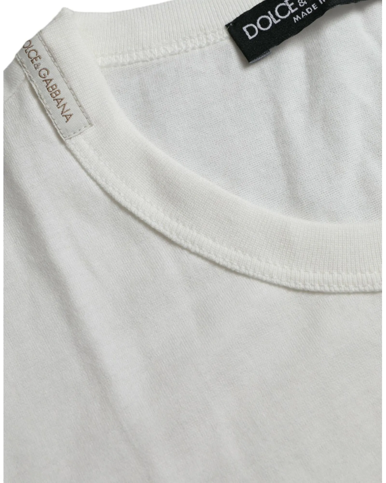 Camiseta de cuello redondo de algodón con estampado de coronas de Dolce & Gabbana