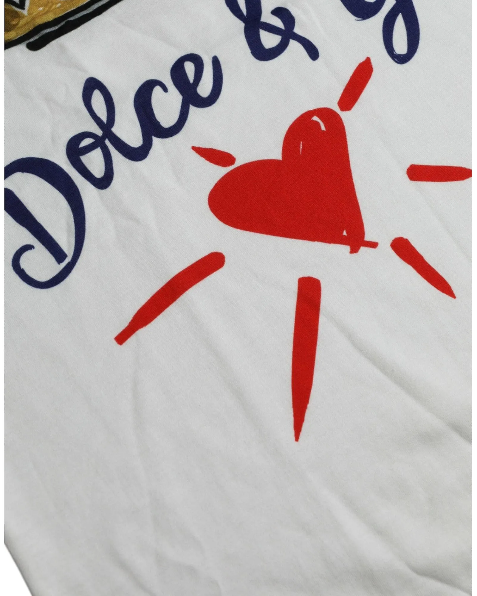 Camiseta de cuello redondo de algodón con estampado de coronas de Dolce & Gabbana