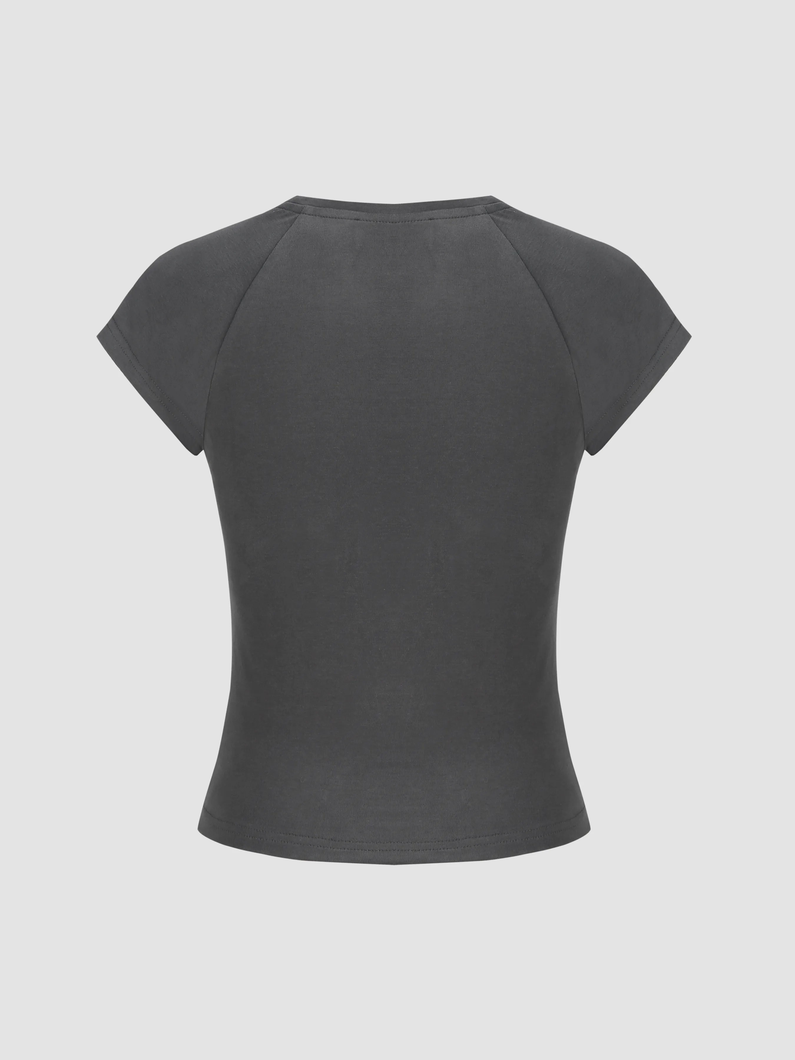 Camiseta de manga corta con gráfico de cuello redondo de jersey