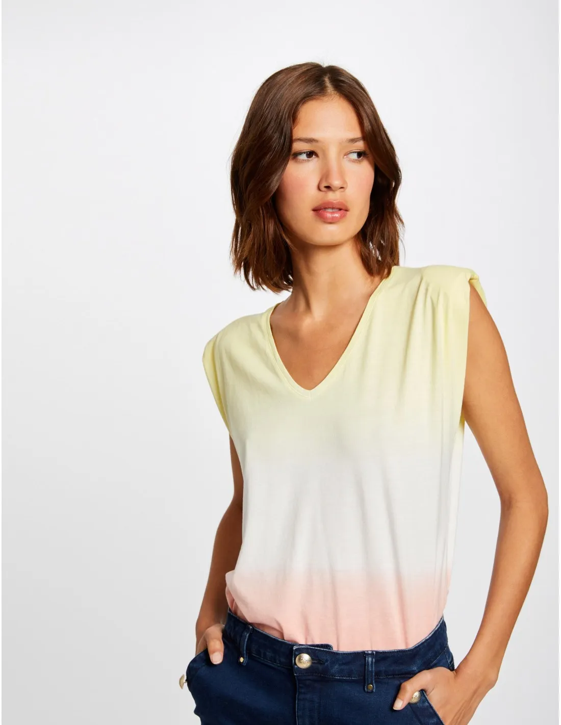 CAMISETA MORGAN DYE TRICOLOR JASPEADA