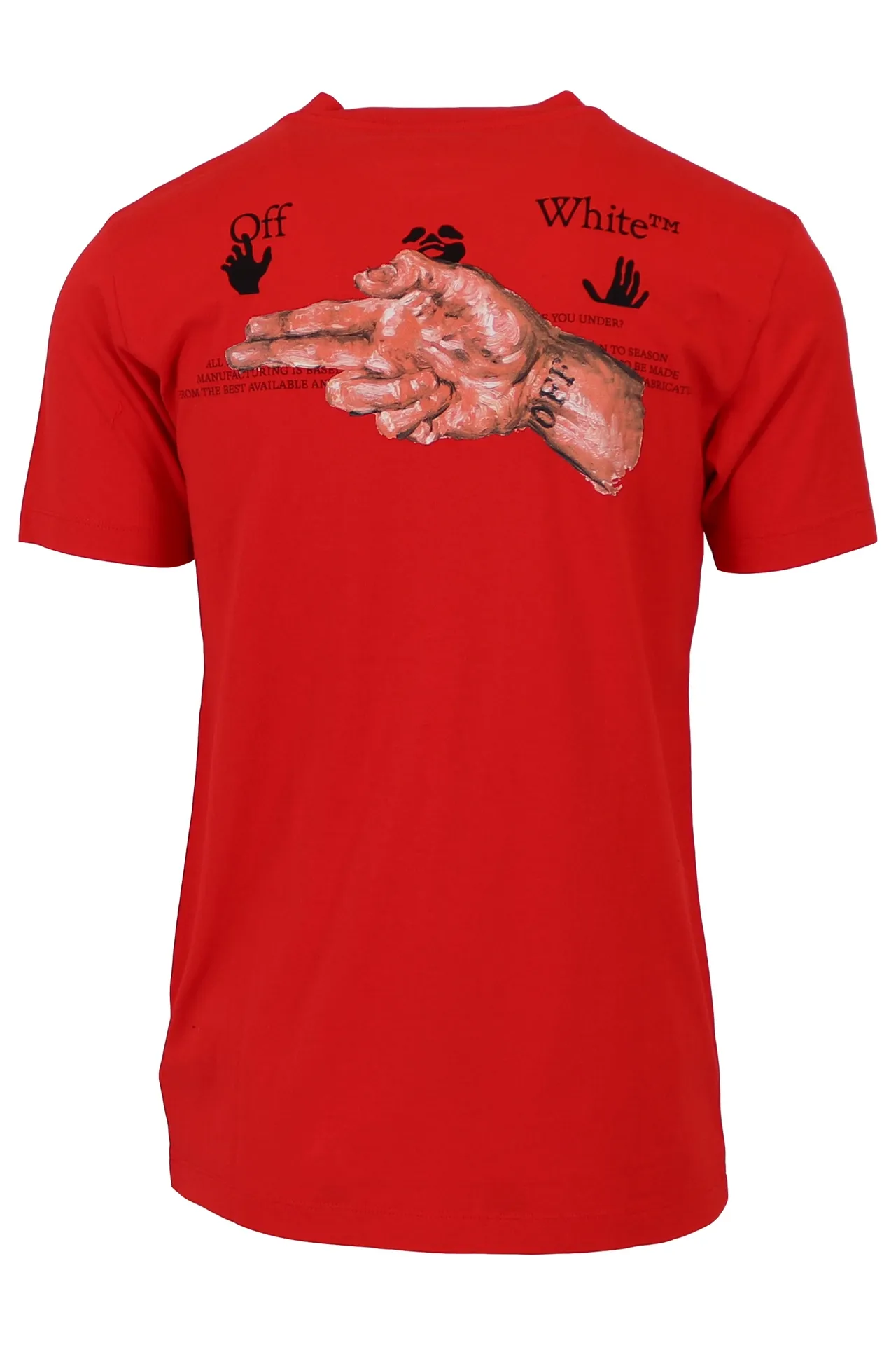 CAMISETA OFFWHITE ROJA CON ESTAMPADO GRáFICO