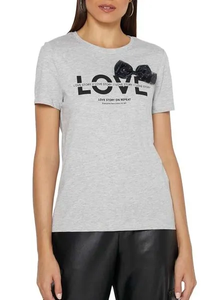 camiseta only liggy gris para mujer