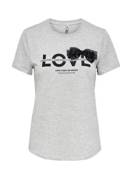 camiseta only liggy gris para mujer