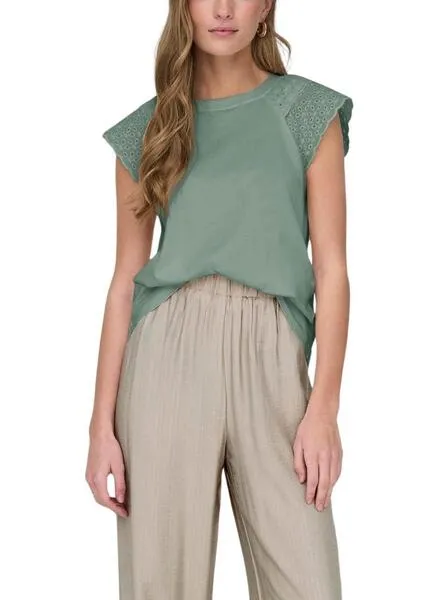 Camiseta Only Xiana Verde Para Mujer