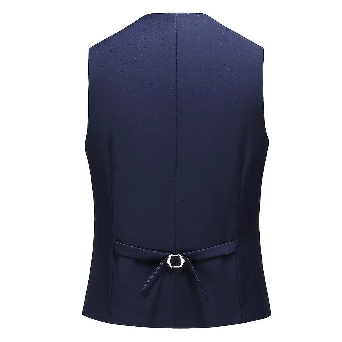 Chaleco de traje con cuello en V para hombre Chaleco de negocios de boda de color sólido