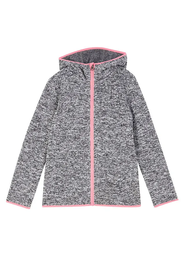 Chaqueta polar térmica con capucha para niña Gris jaspeado