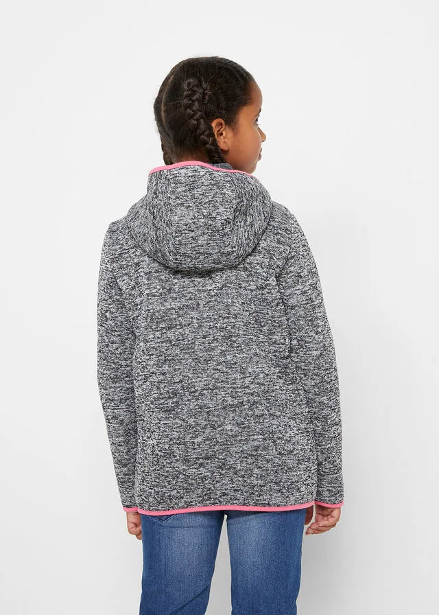 Chaqueta polar térmica con capucha para niña Gris jaspeado