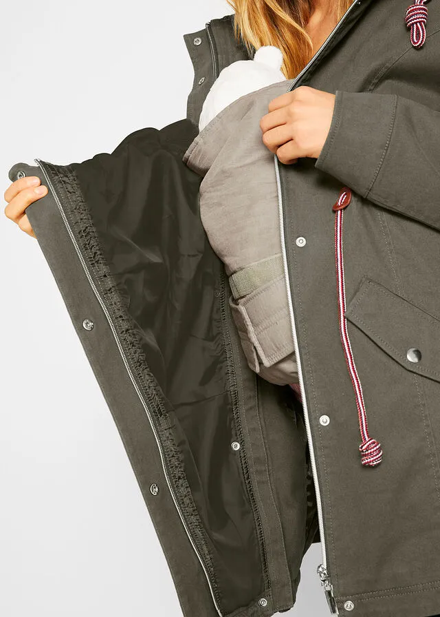 Chaqueta premamá/de porteo para el entretiempo Verde oliva oscuro