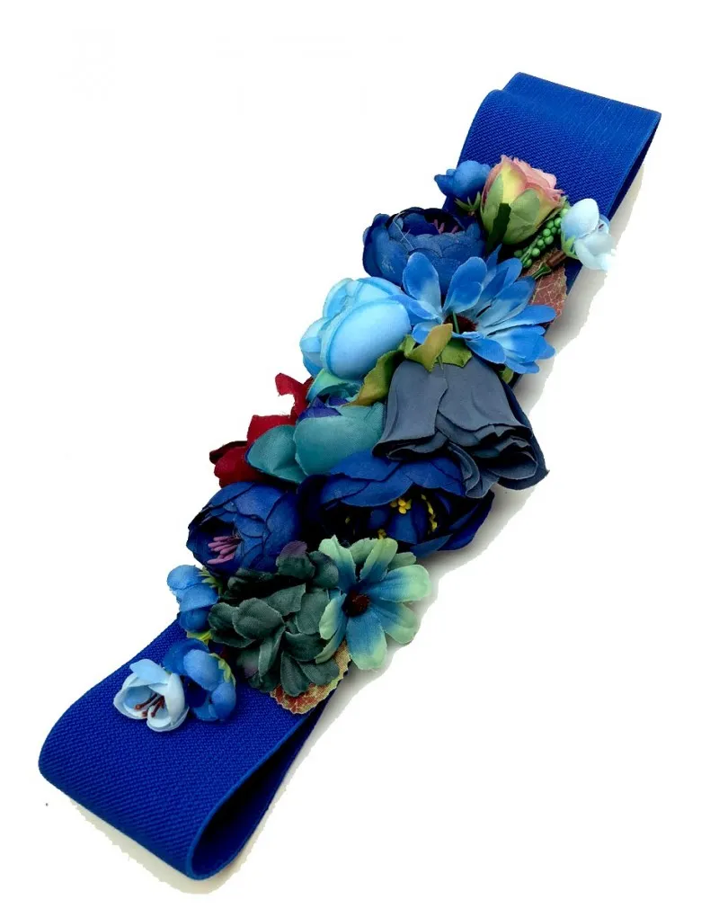 CINTURONES AZULONES DE FLORES, PRECIOSO COLOR PARA COMBINAR FACILMENTE CON TU VESTIDO