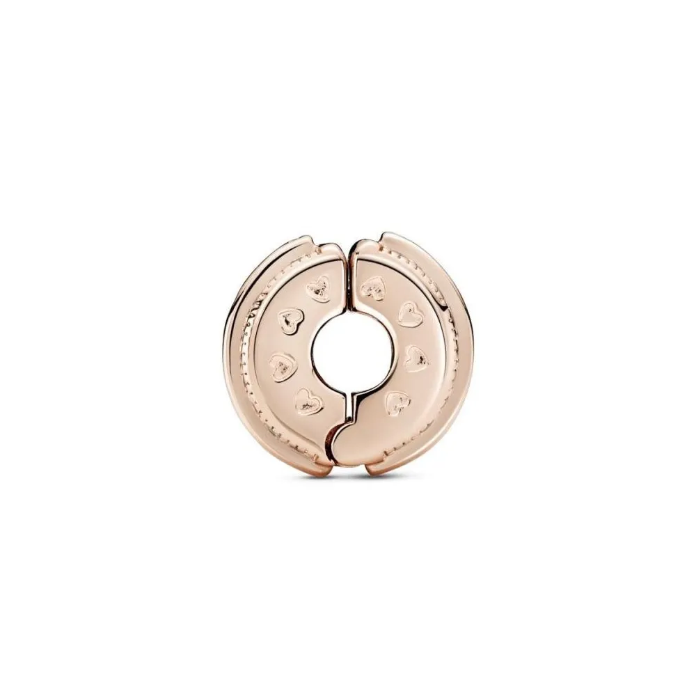 Clip Pandora Rose con circonitas cúbicas transparentes y agarre de silicona con el logo
