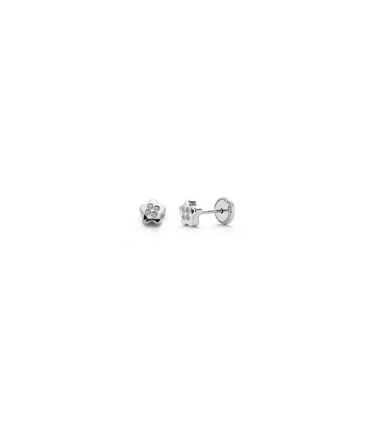 Clous d'oreilles or blanc Galdina 18 Carats