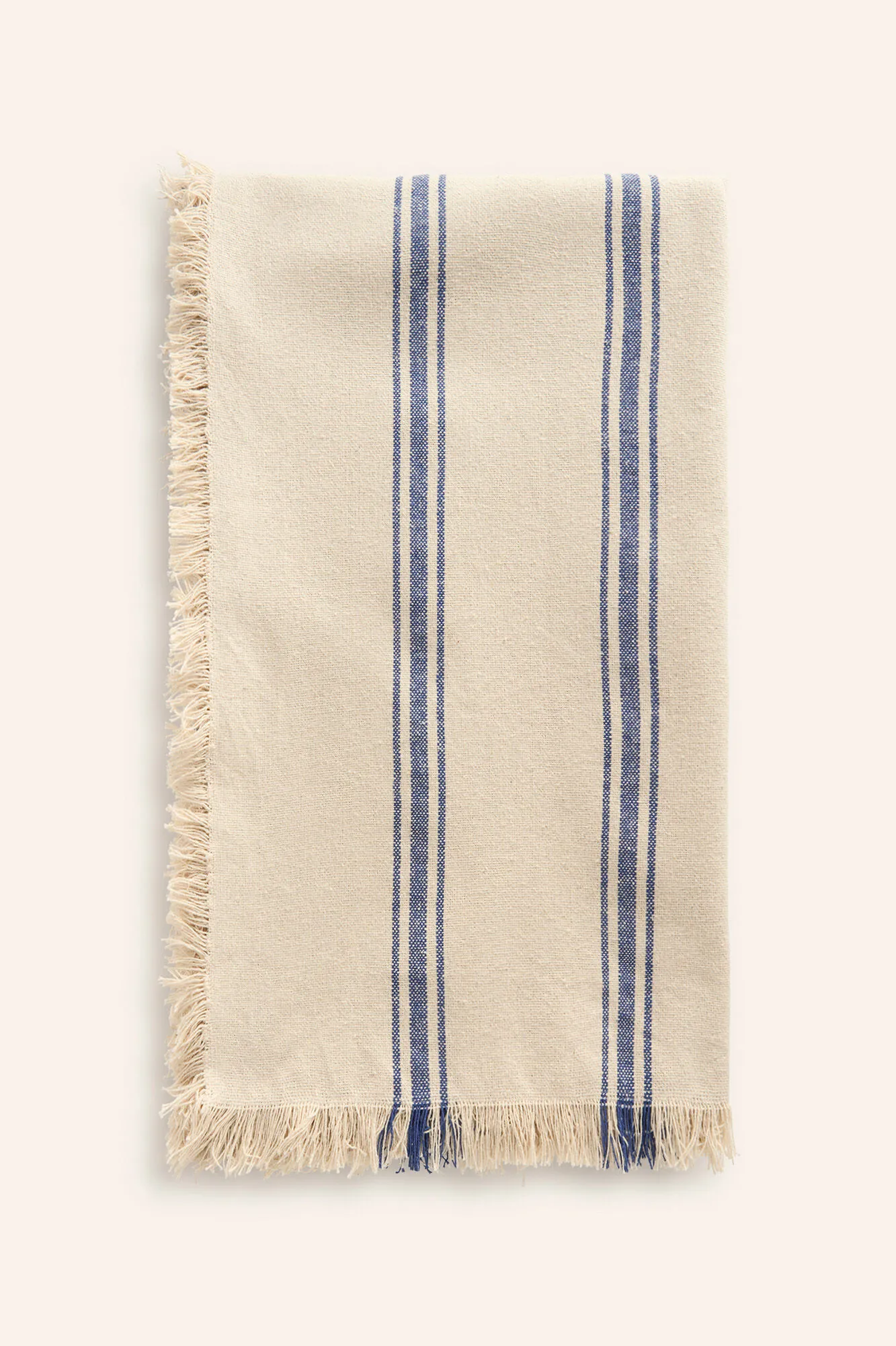 Colcha con raya tejida azul Bari