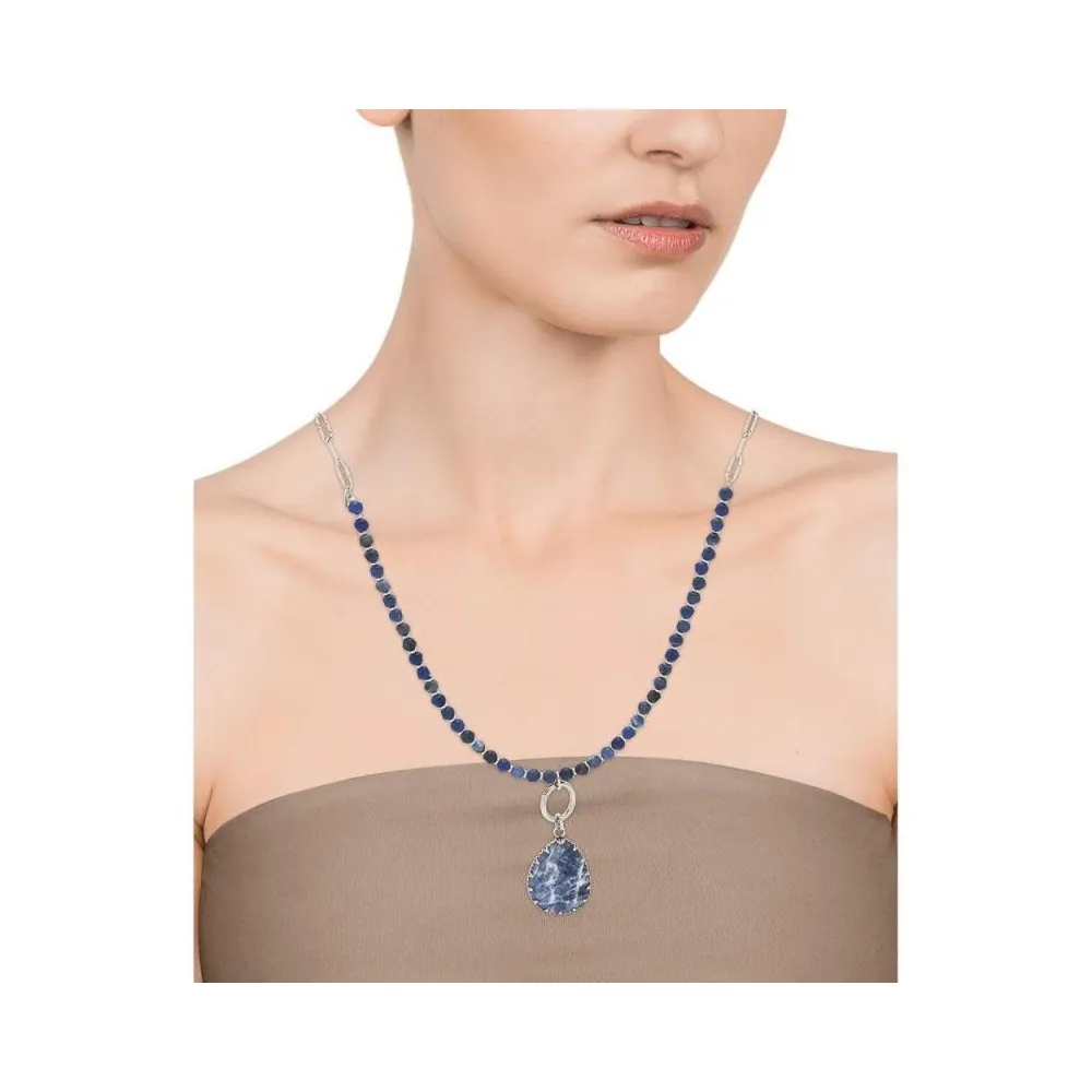 Collar largo de Viceroy Fashion en acero con piedras sodalita para señora