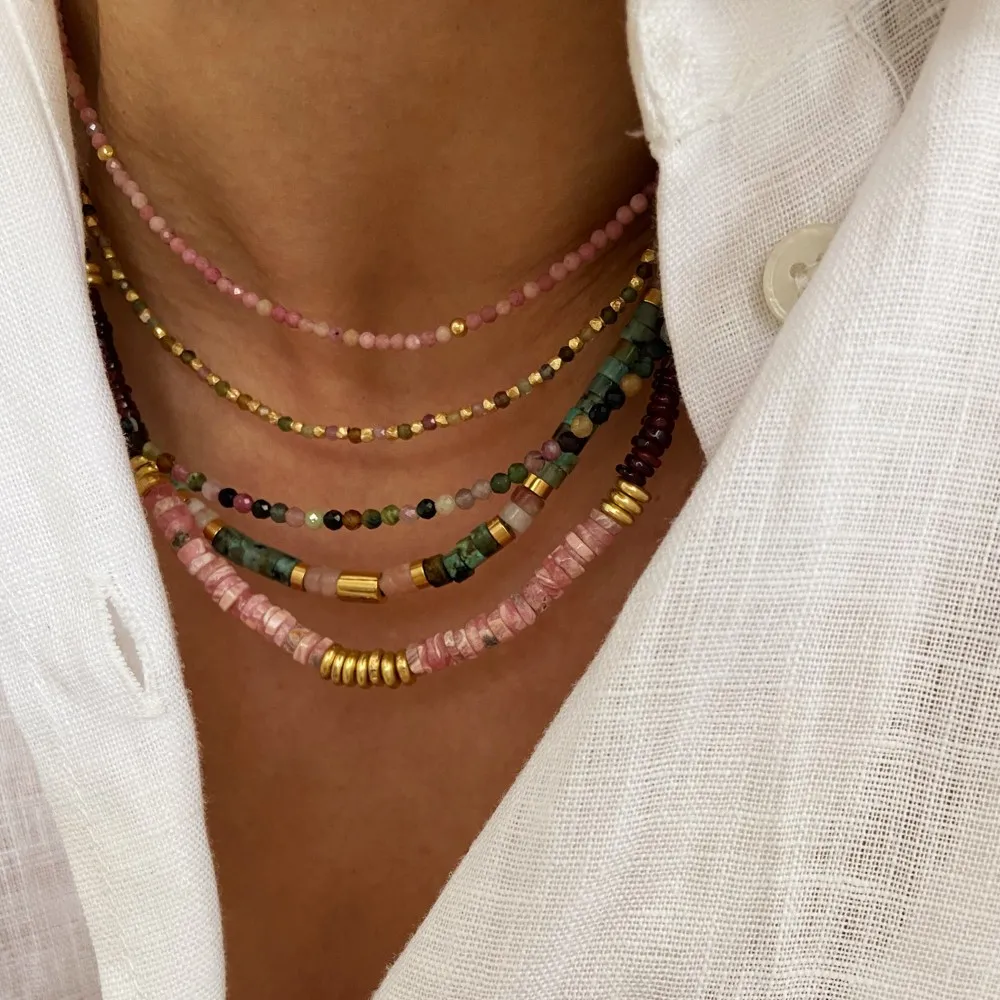 Collar Yady Granate & Rodocrosita Oro