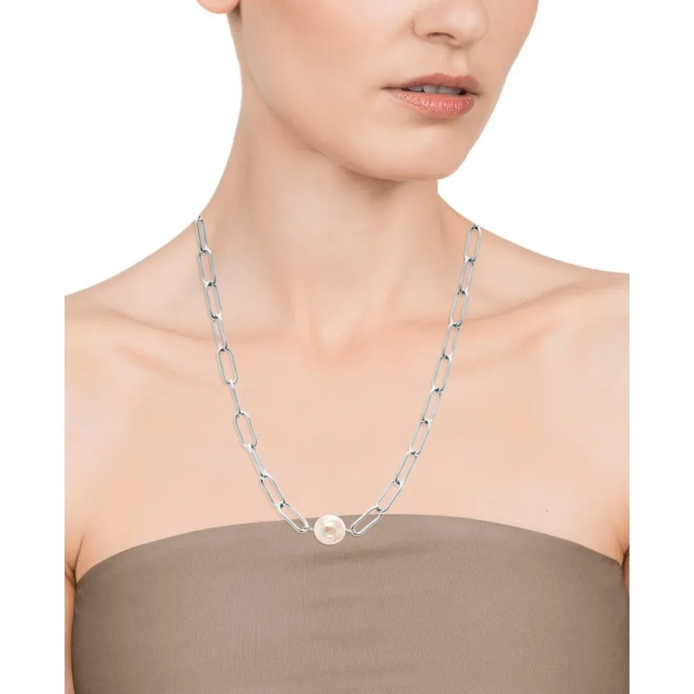 Collara Viceroy Fashion de acero con cadena larga y perla para mujer