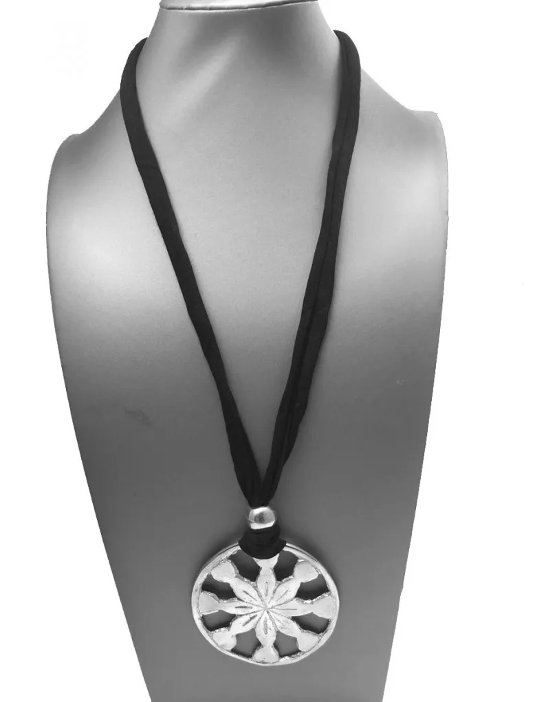 COLLARES MUJER LARGOS CON COLGANTE PLATA